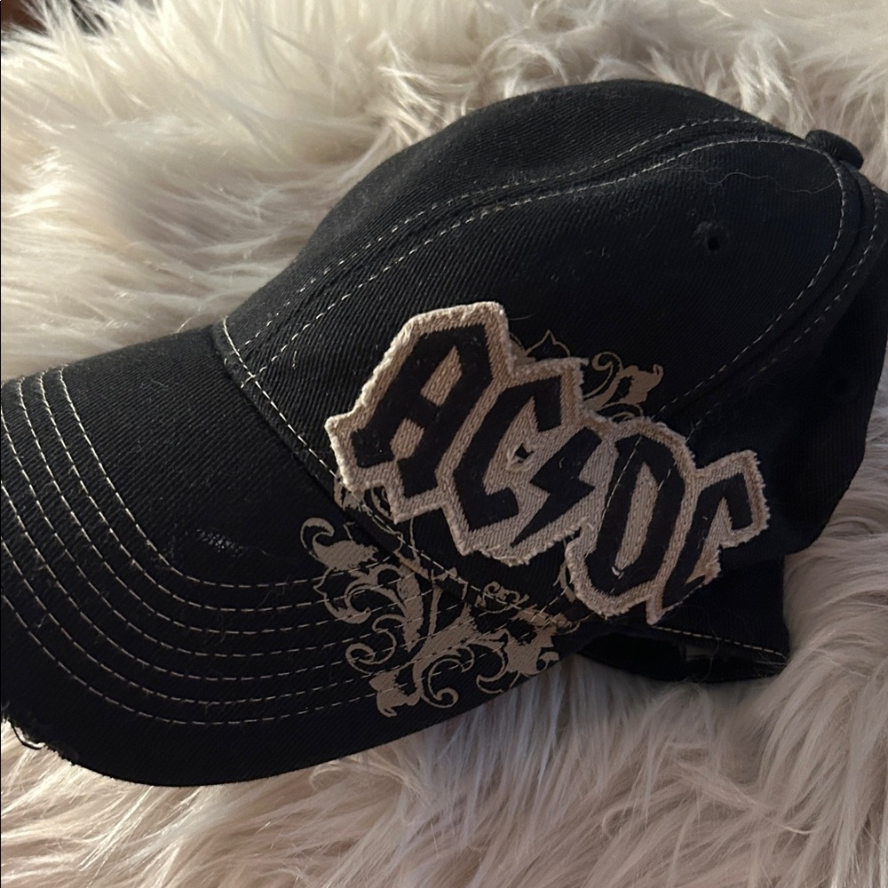 AC/DC Black and Cream Hat
